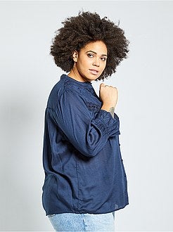 Camisa com bordado inglês - Kiabi