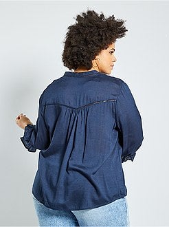 Camisa com bordado inglês - Kiabi