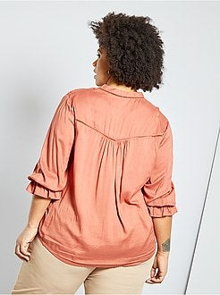Camisa com bordado inglês - Kiabi
