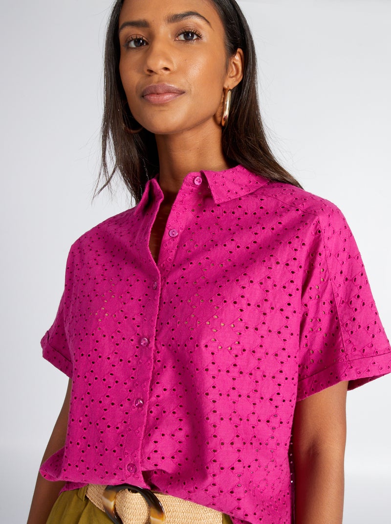 Camisa com bordado ROSA - Kiabi
