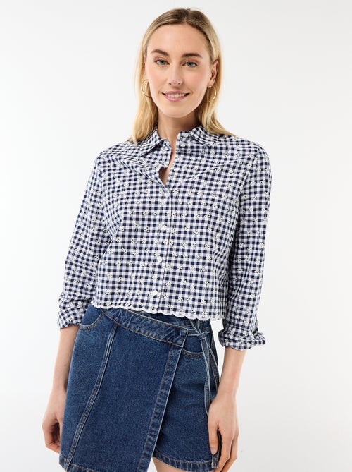 Camisa com bordados all over - Kiabi