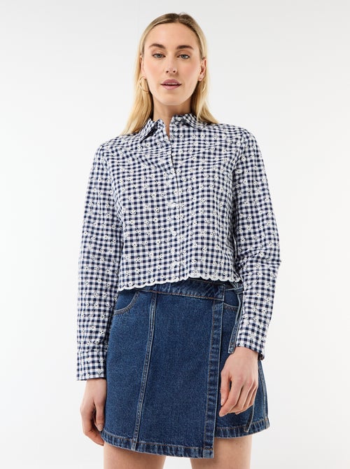 Camisa com bordados all over - Kiabi