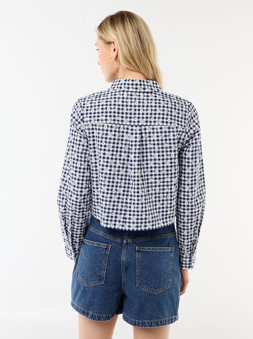 Camisa com bordados all over - Kiabi