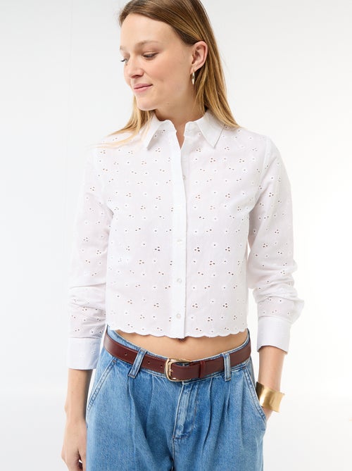 Camisa com bordados all over - Kiabi