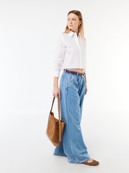 Camisa com bordados all over - Kiabi