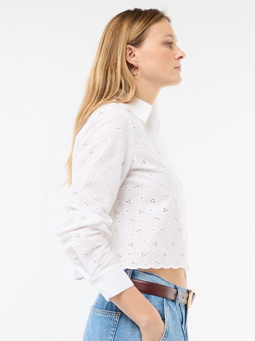 Camisa com bordados all over - Kiabi