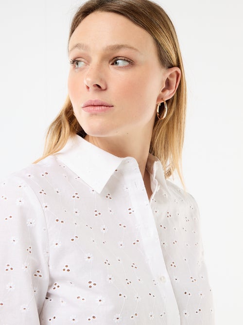 Camisa com bordados all over - Kiabi