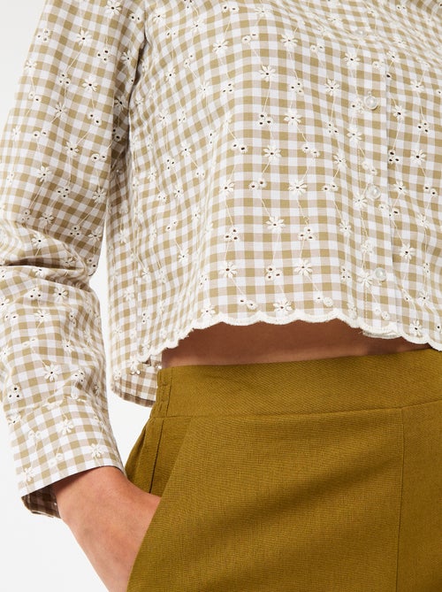 Camisa com bordados all over - Kiabi