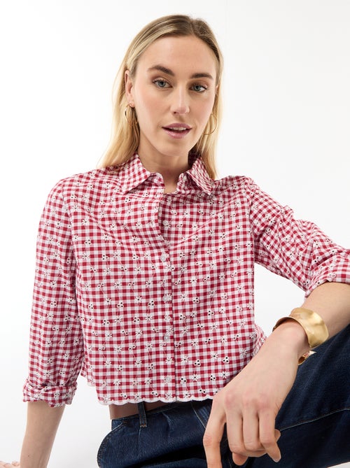 Camisa com bordados all over - Kiabi
