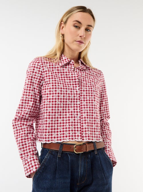 Camisa com bordados all over - Kiabi