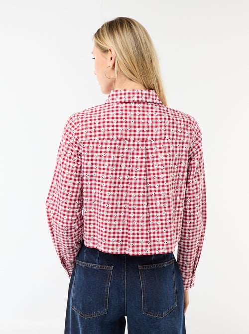 Camisa com bordados all over - Kiabi