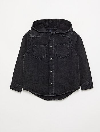 Camisa com capuz de ganga