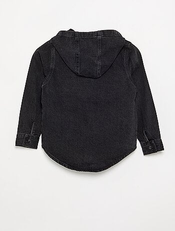Camisa com capuz de ganga