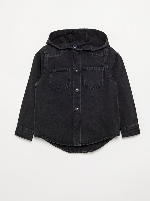 Camisa com capuz de ganga - Kiabi Camisa com capuz de ganga - Kiabi