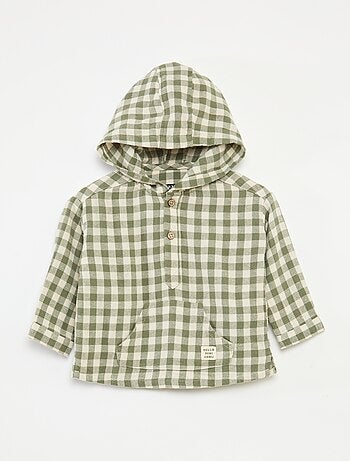 Camisa com capuz e bolso canguru