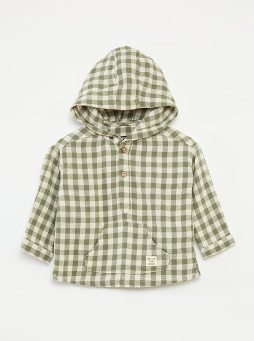 Camisa com capuz e bolso canguru - Kiabi