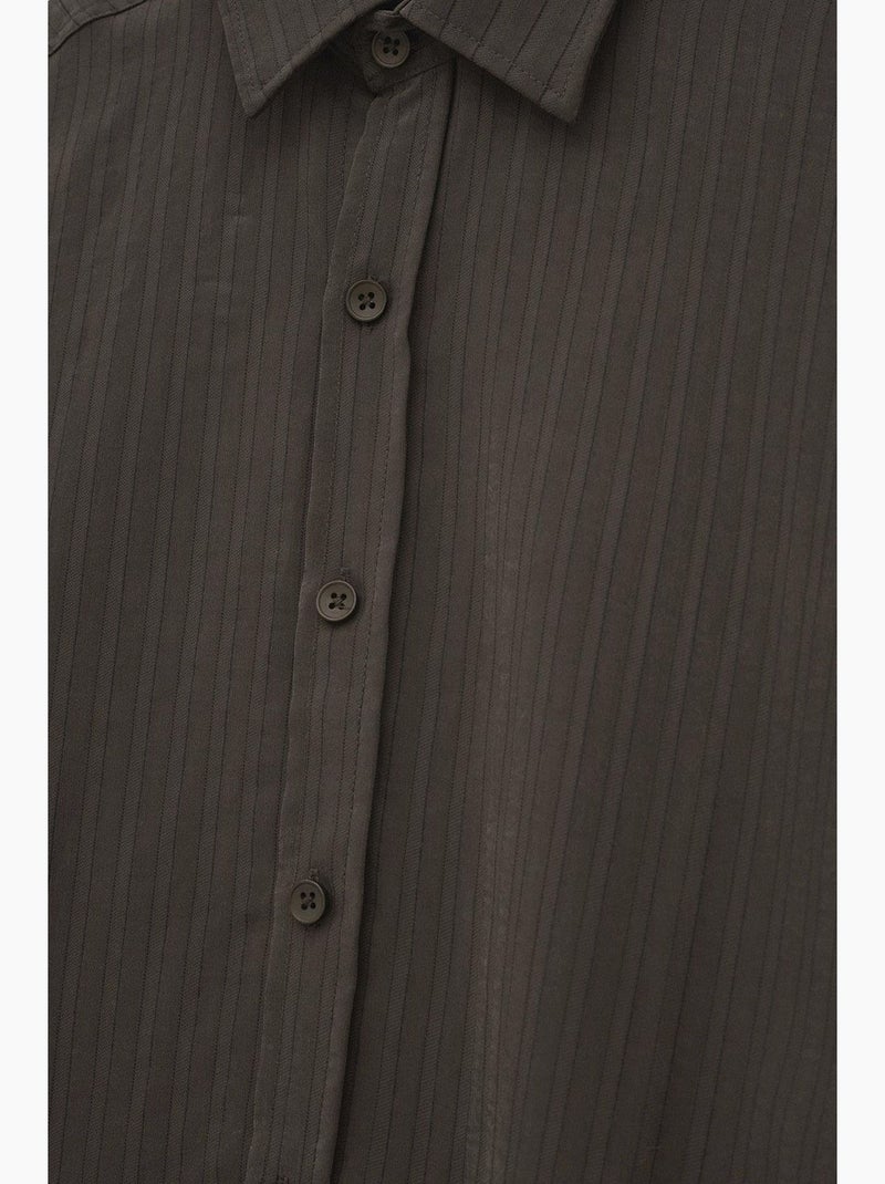 Camisa com colarinho abotoado giesto Cinza escuro - Kiabi