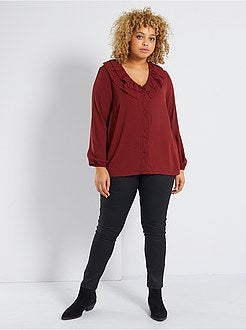 Camisa com colarinho com folhos - Kiabi