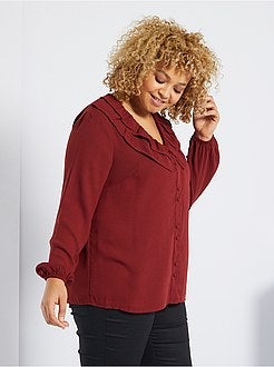 Camisa com colarinho com folhos - Kiabi