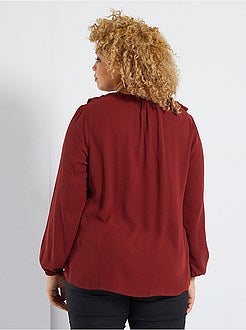 Camisa com colarinho com folhos - Kiabi