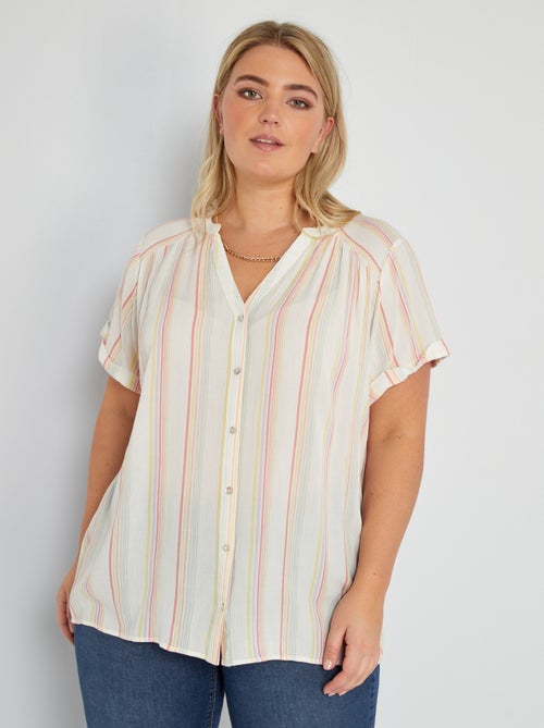 Camisa com colarinho em bico com motivos - Kiabi