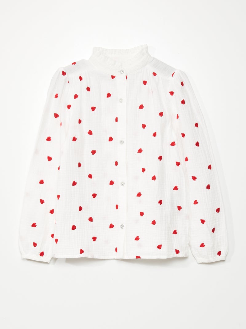 Camisa com 'corações' BRANCO - Kiabi