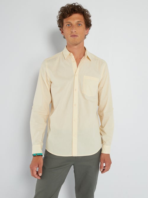 Camisa com corte a direito de puro algodão - Kiabi