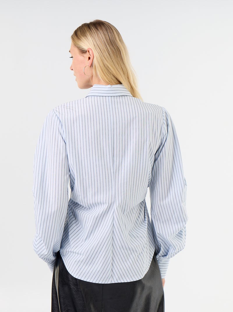 Camisa com corte fantasia e ajuste à frente Azul - Kiabi