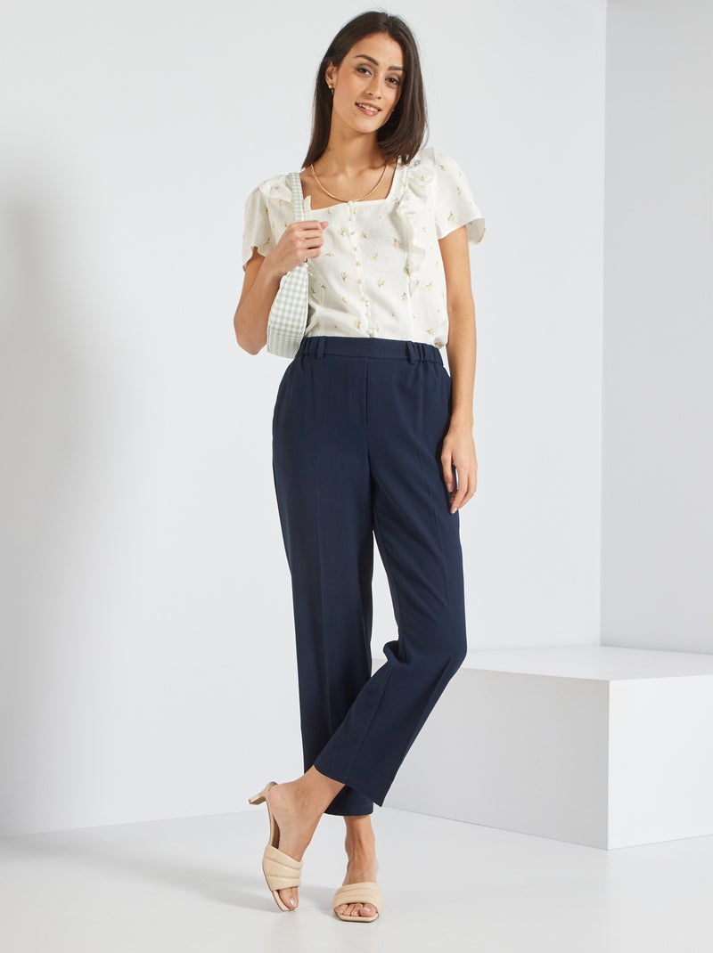 Camisa com decote quadrado BRANCO - Kiabi