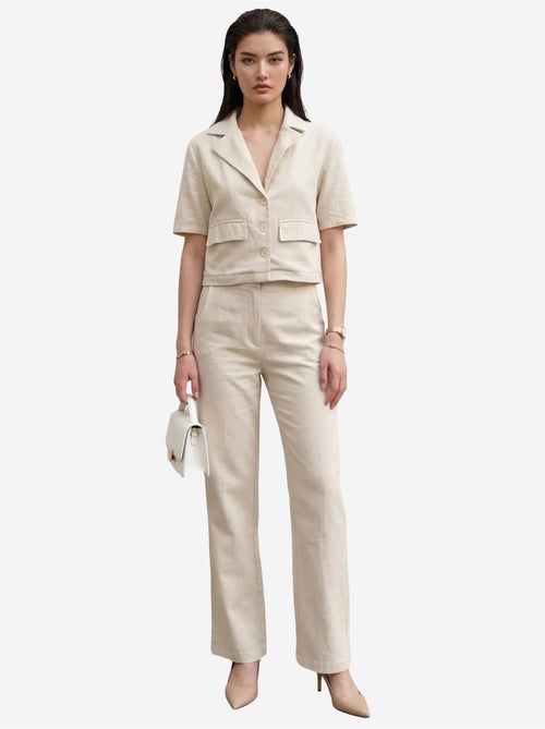 Camisa com detalhe de bolso e calças conjunto de duas peças my fashion - Kiabi