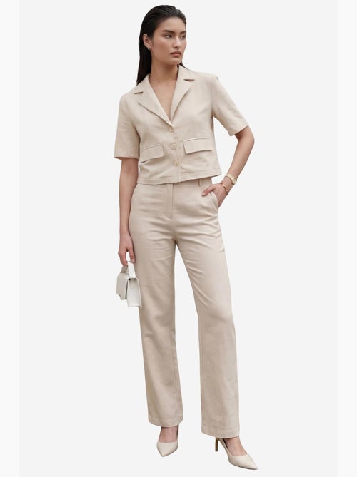 Camisa com detalhe de bolso e calças conjunto de duas peças my fashion - Kiabi