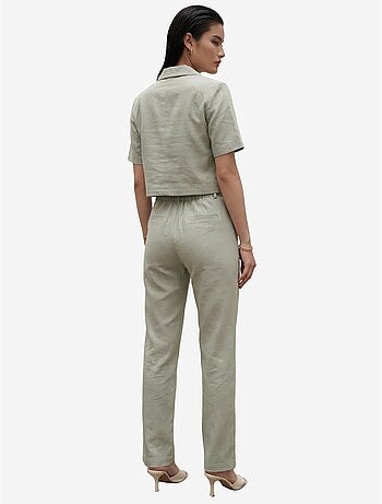 Camisa com detalhe de bolso e calças conjunto de duas peças my fashion