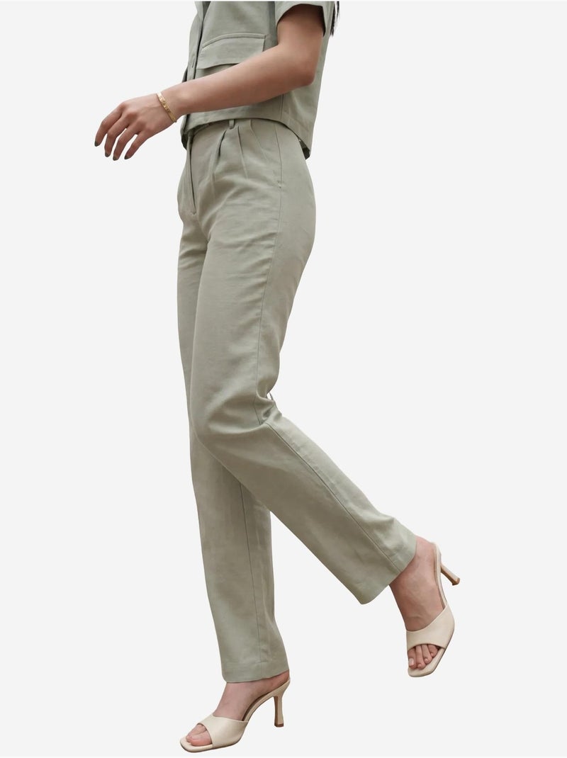 Camisa com detalhe de bolso e calças conjunto de duas peças my fashion Verde pastel - Kiabi