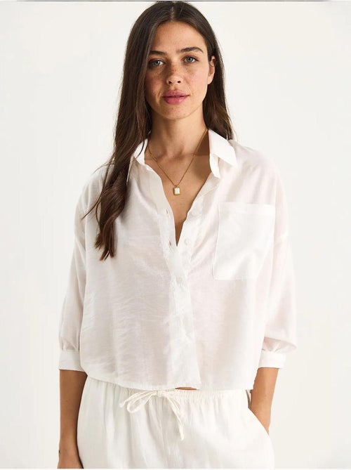 Camisa com detalhe de bolso único e manga curta lucci - Kiabi Camisa com detalhe de bolso único e manga curta lucci - Kiabi