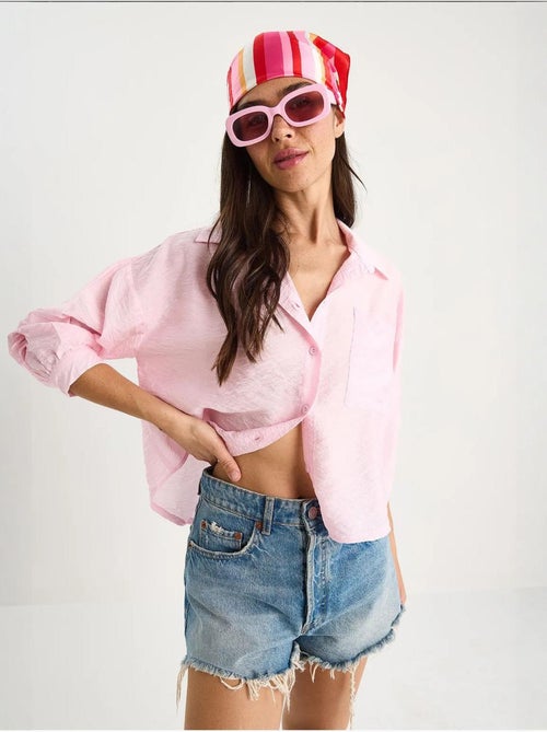 Camisa com detalhe de bolso único e manga curta lucci - Kiabi
