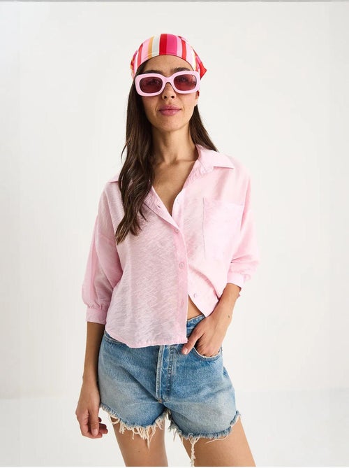 Camisa com detalhe de bolso único e manga curta lucci - Kiabi