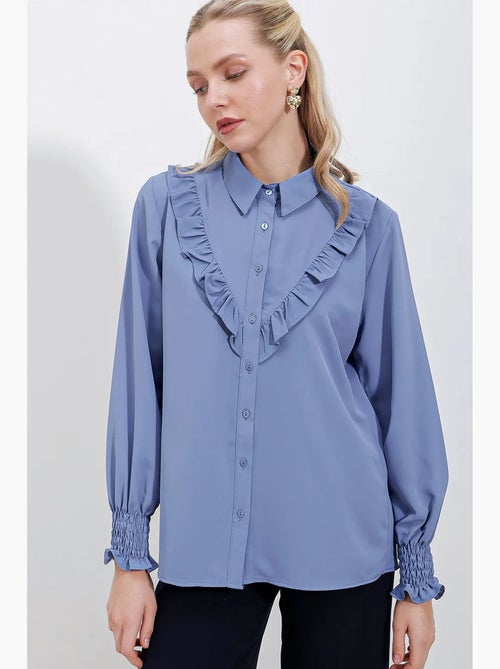 Camisa com detalhes de folhos bdart - Kiabi Camisa com detalhes de folhos bdart - Kiabi