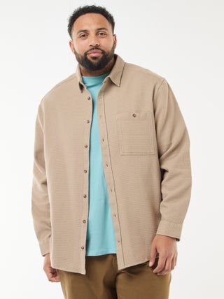 Camisa com efeito waffle lisa