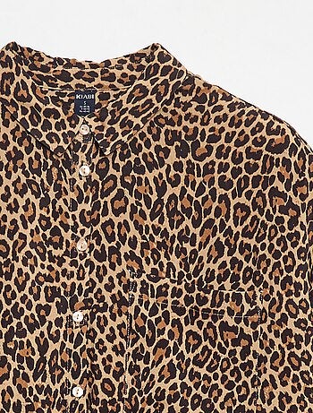 Camisa com Estampa de Leopardo - So Easy