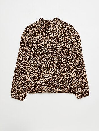 Camisa com Estampa de Leopardo - So Easy