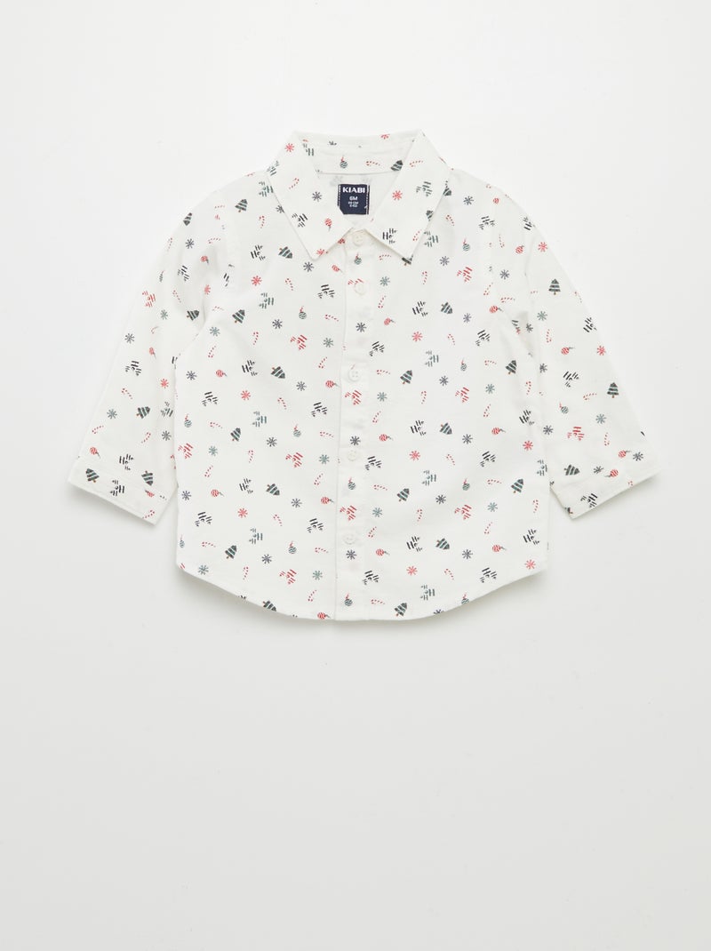 Camisa com estampado de Natal BRANCO - Kiabi