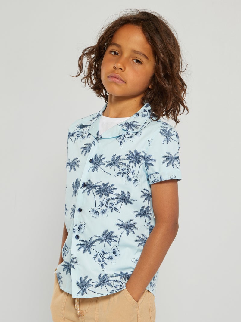 Camisa com estampado 'palmeiras' BRANCO - Kiabi