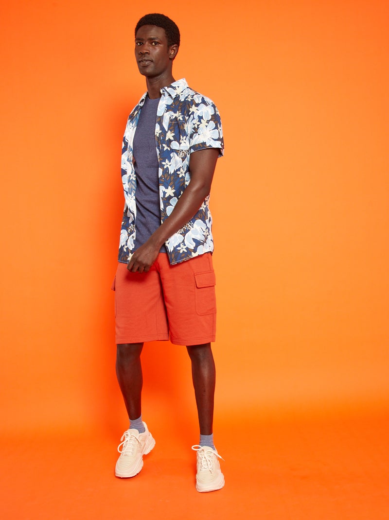 Camisa com estampado 'Produkt' AZUL - Kiabi