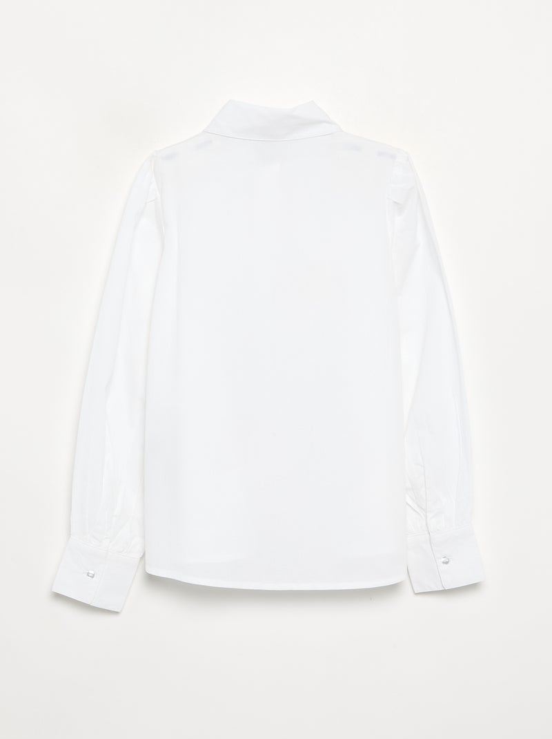 Camisa com falsas joias no colarinho Branco - Kiabi