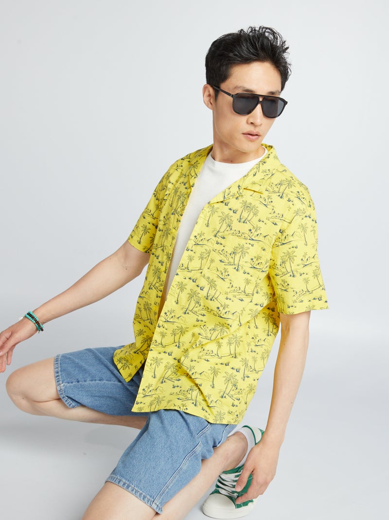 Camisa com flores AMARELO - Kiabi