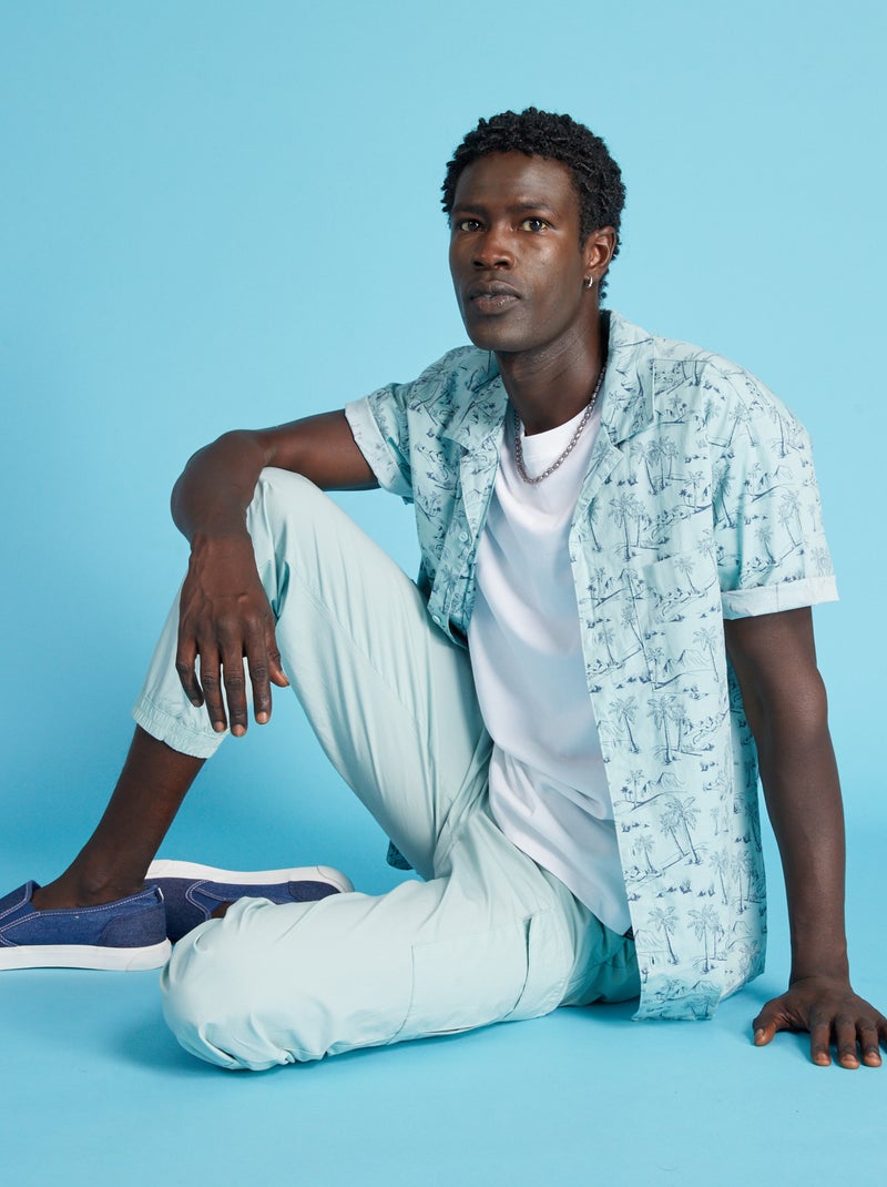 Camisa com flores AZUL - Kiabi