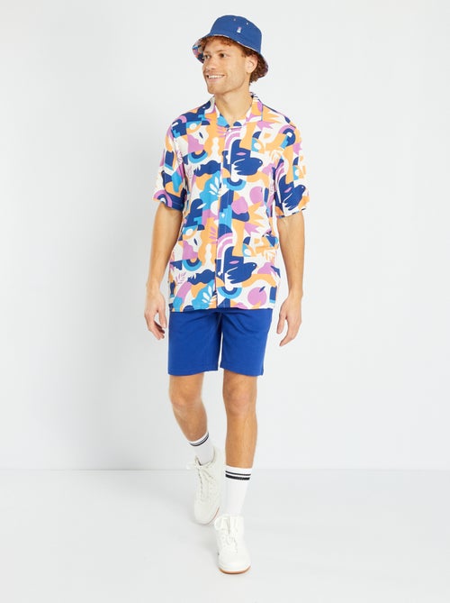 Camisa com flores de manga curta - Kiabi