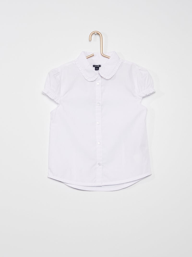 Camisa com folhos BRANCO - Kiabi