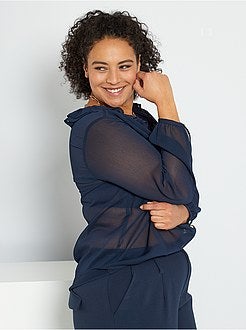 Camisa com folhos duplos - Kiabi