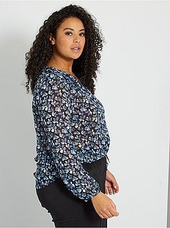 Camisa com folhos duplos - Kiabi